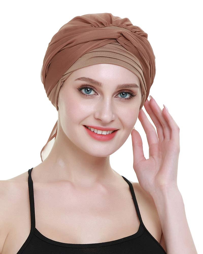 FocusCare Hair Turban Head Wrap For Women Chemo Hats For Cancer Easy Tie Bandana - Image 5